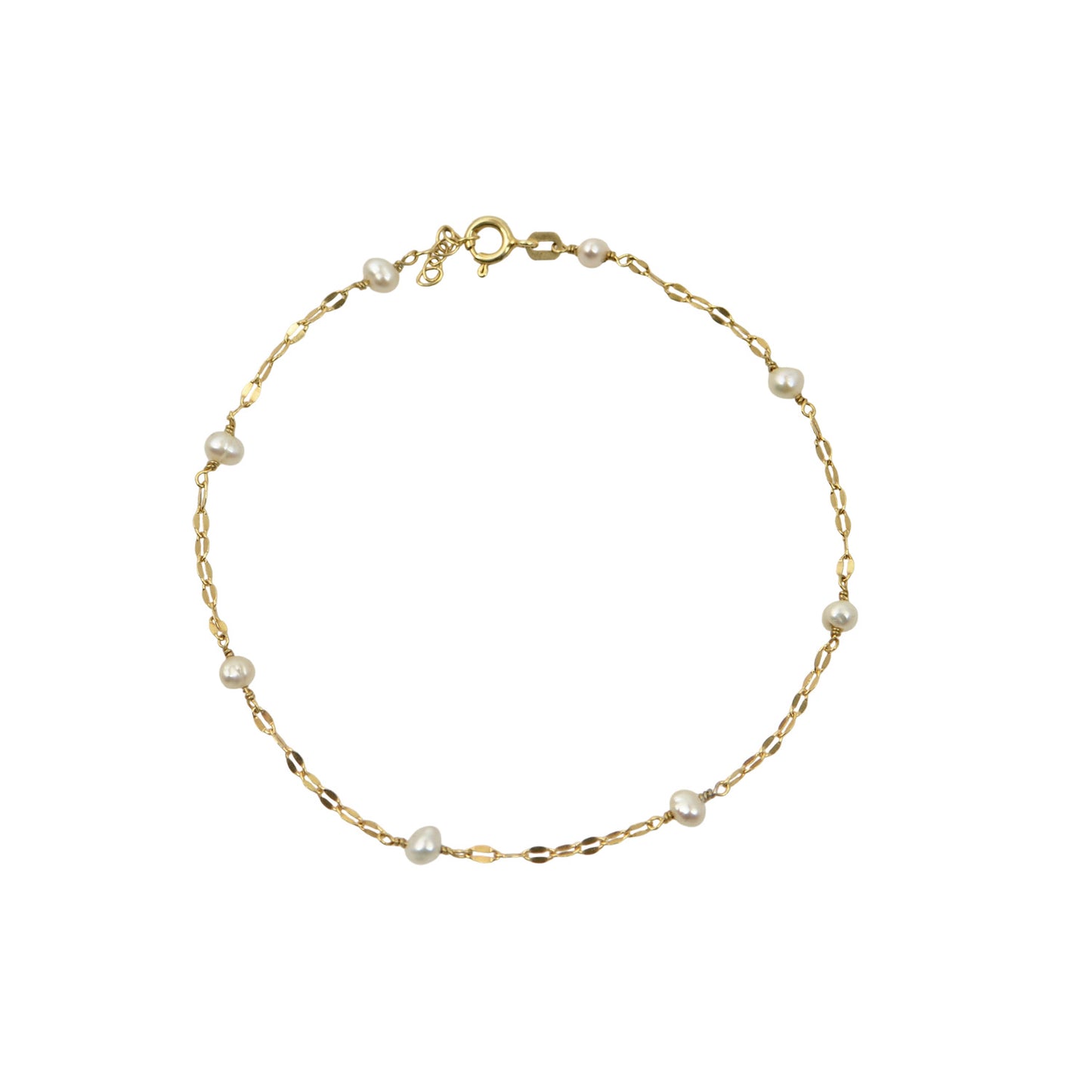 Gold Plated Freshwater Pearl Anklet