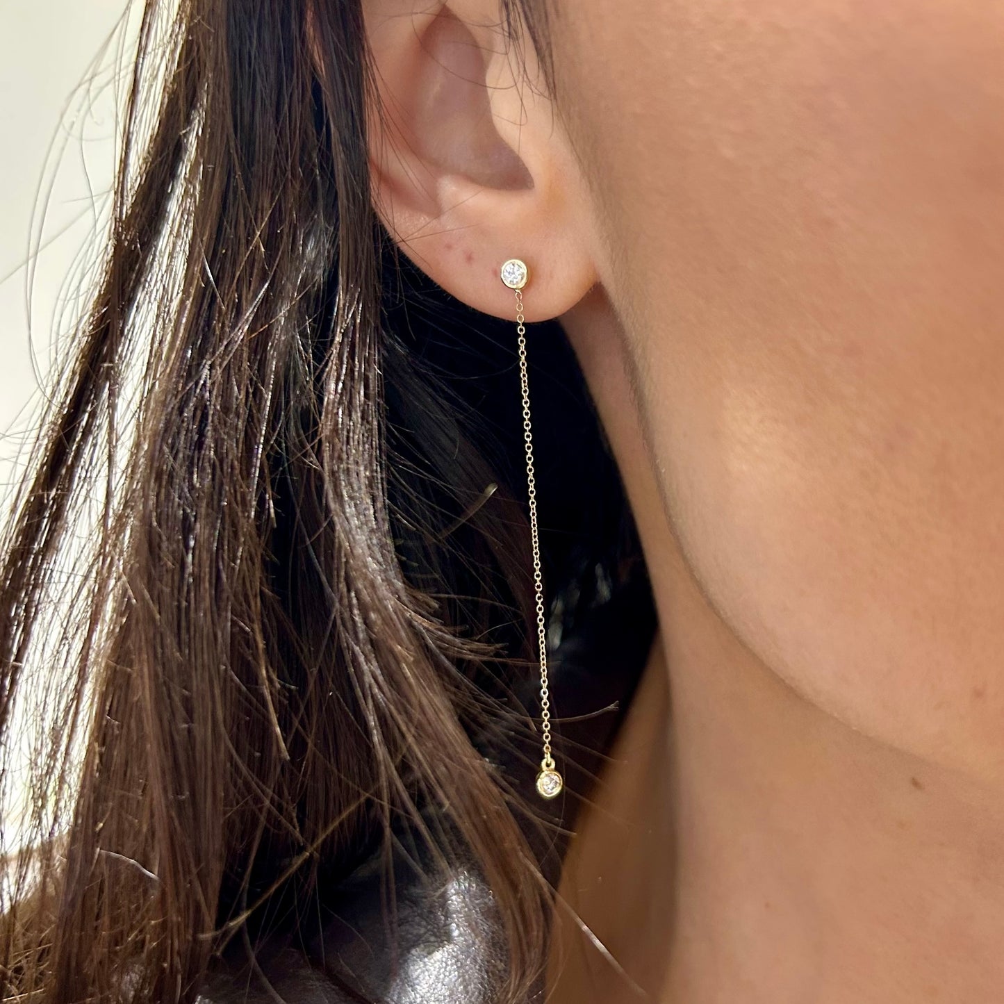 9K Gold Chain Earring Charm