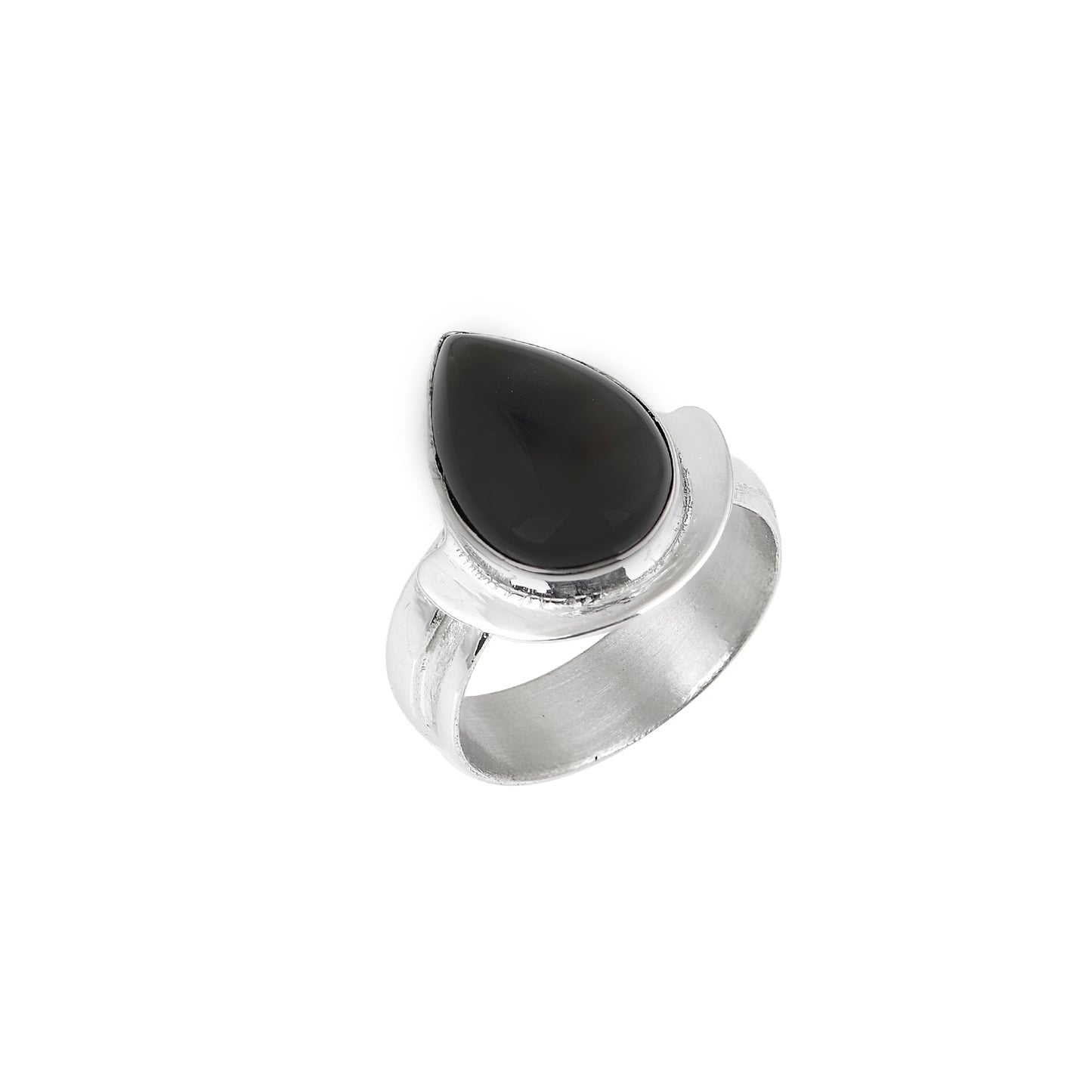 Core Ring – Silver Ring with Black Stone