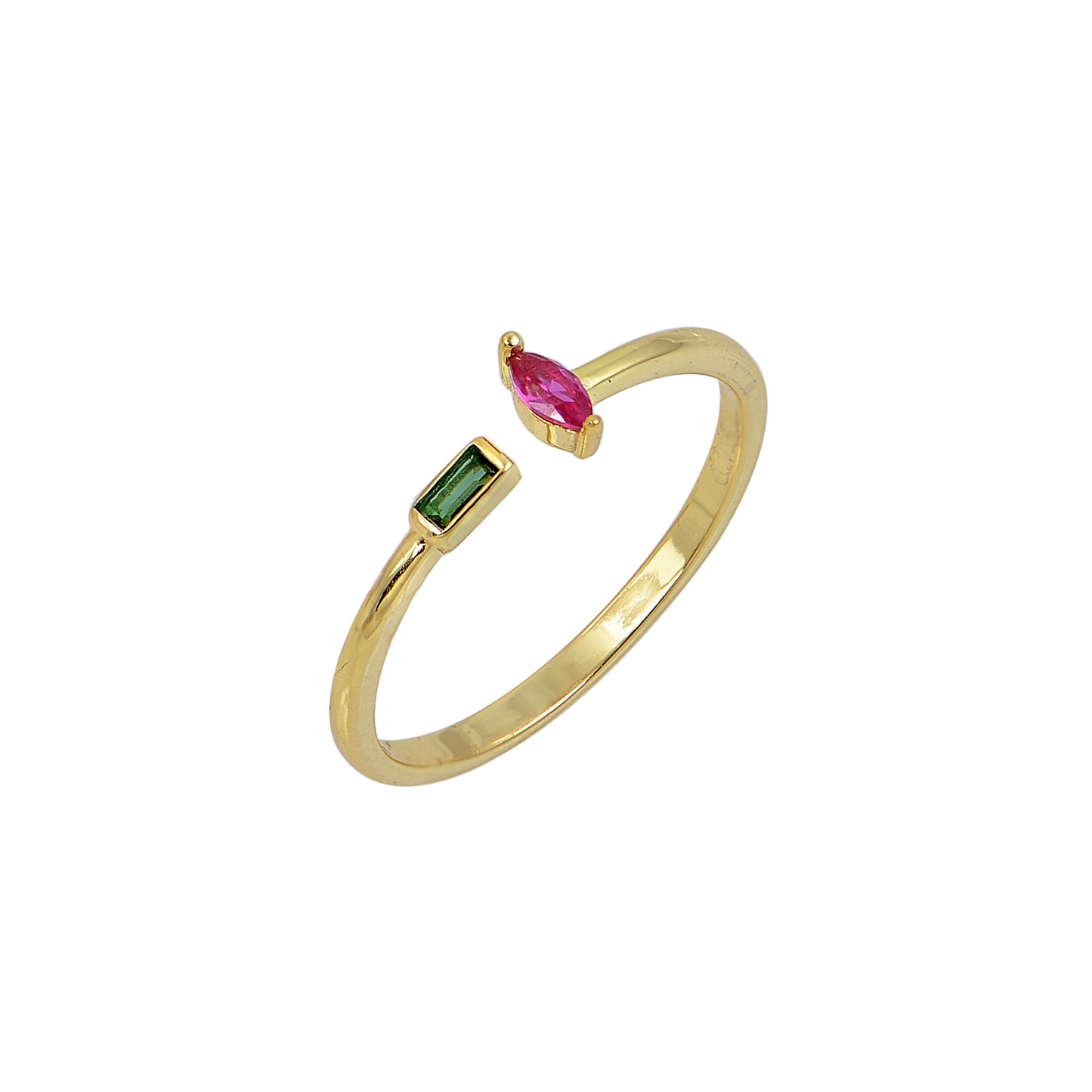 Dual Stone Open Ring
