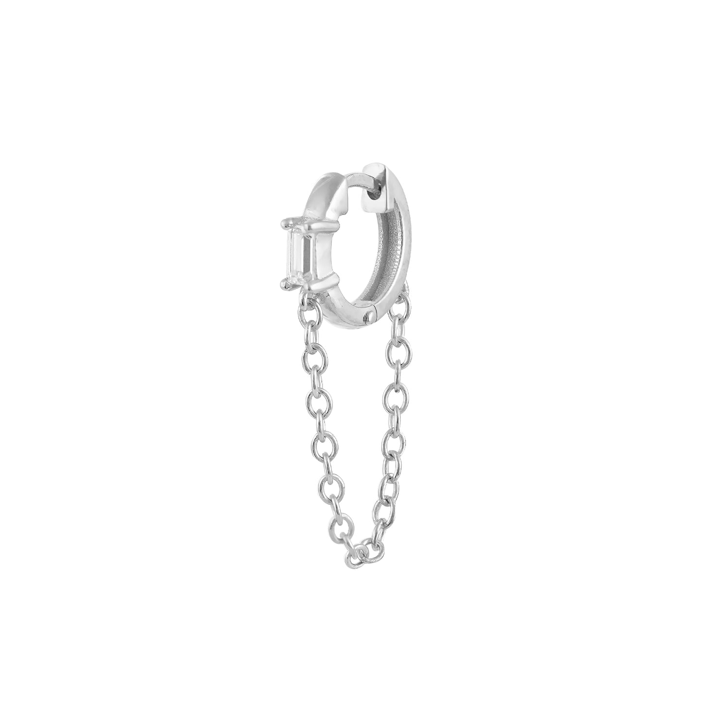 Baguette Chain Huggie Earring