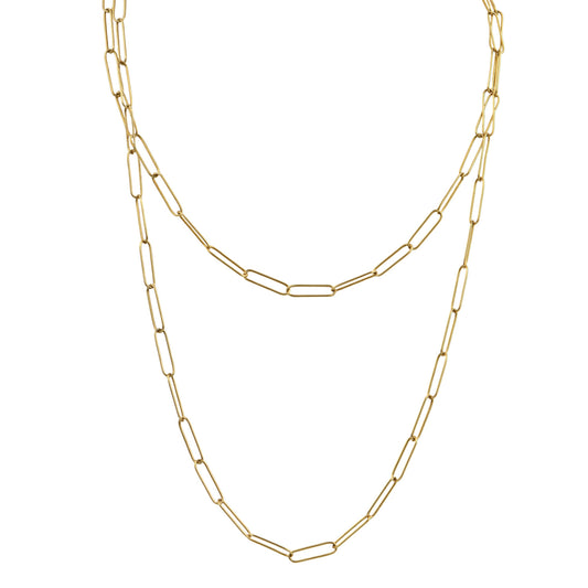 Gold Plated Long Link Chain Necklace