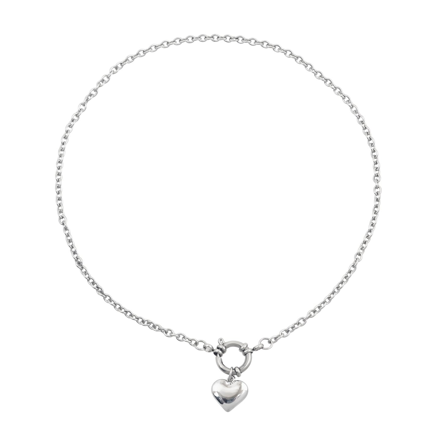 Heart Charm Loop Necklace