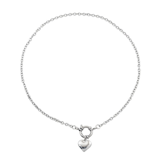 Heart Charm Loop Necklace