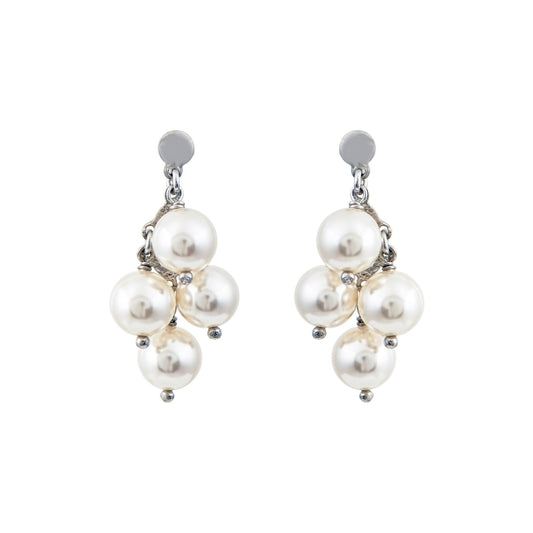 Pearl Cluster Drop Earrings