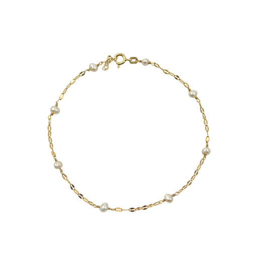 Gold Plated Freshwater Pearl Anklet