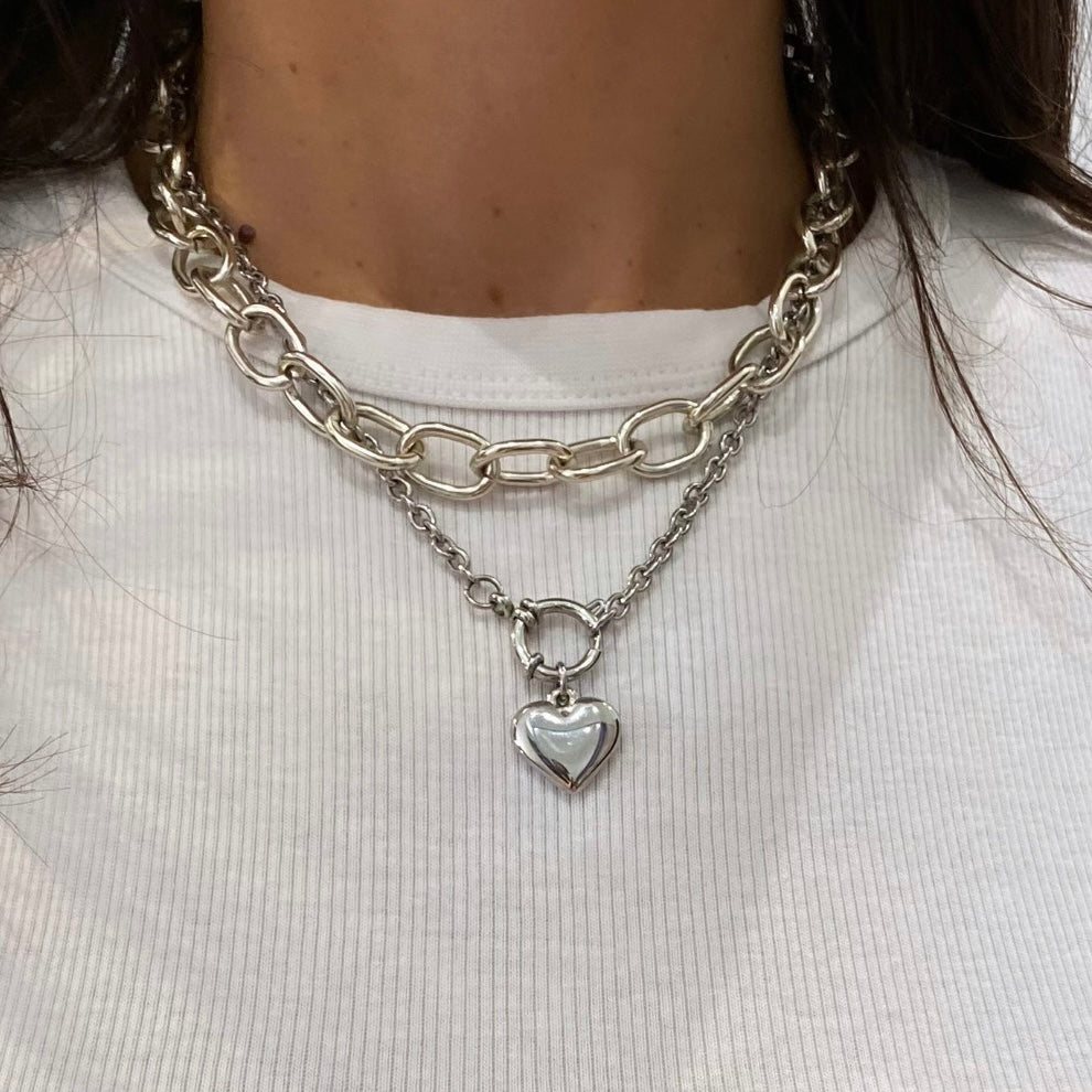 Heart Charm Loop Necklace