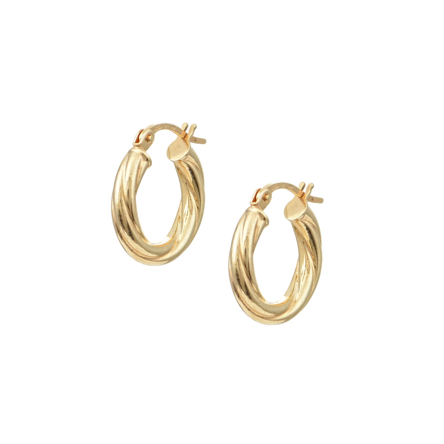 9K Gold Twisted Hoop Earrings