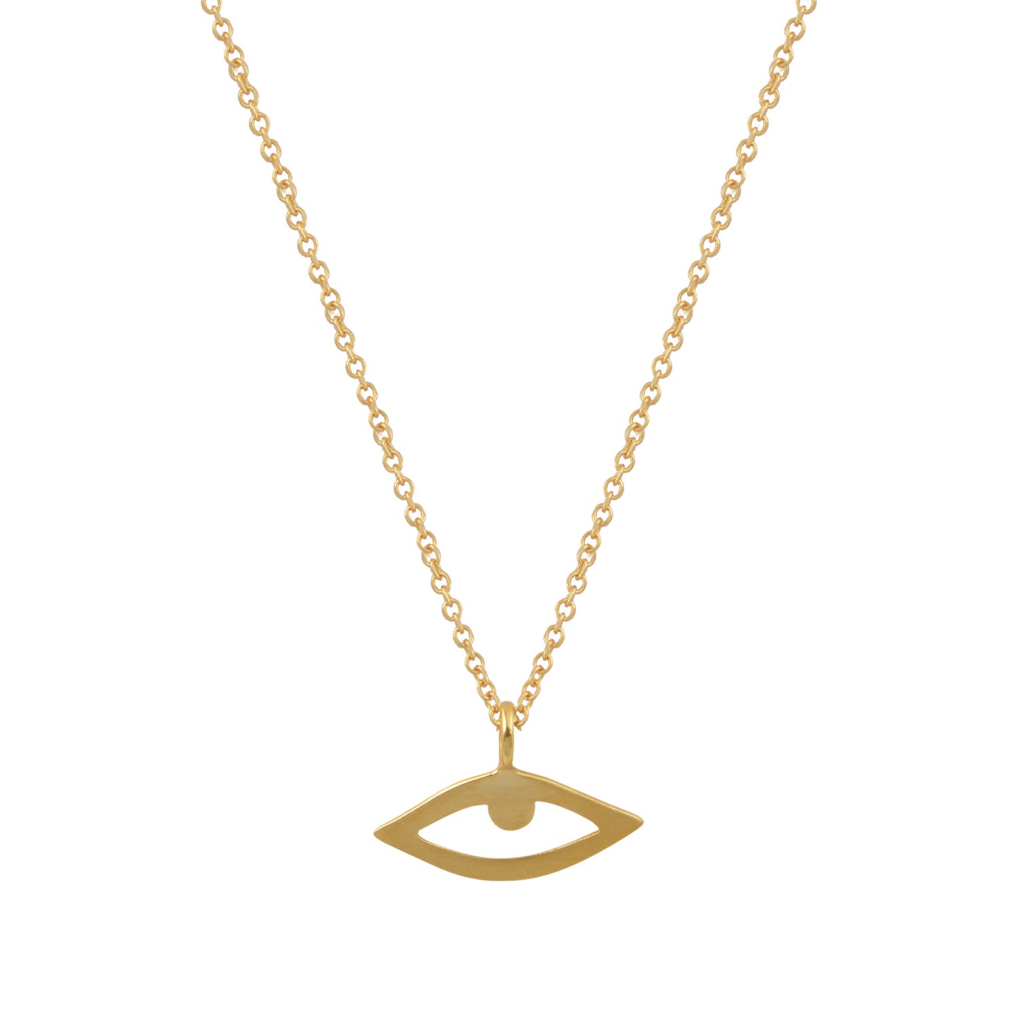 Minimal Eye Pendant Necklace in 14K Gold