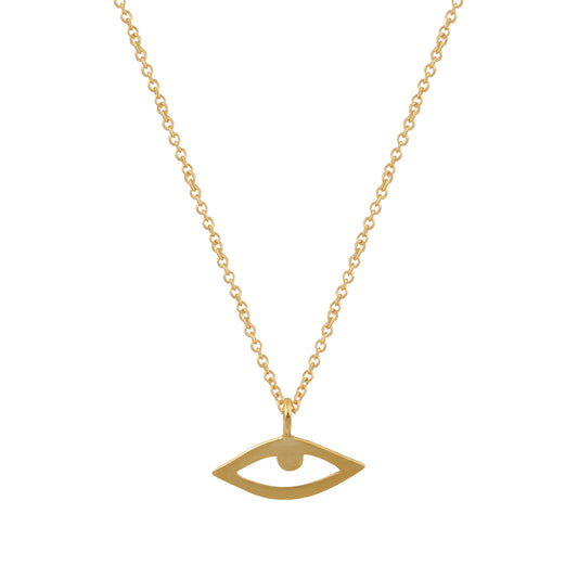 Minimal Eye Pendant Necklace in 14K Gold