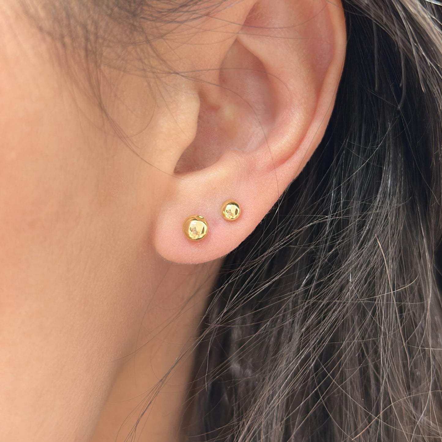 Gold Ball Stud Earrings – 14K Solid Gold