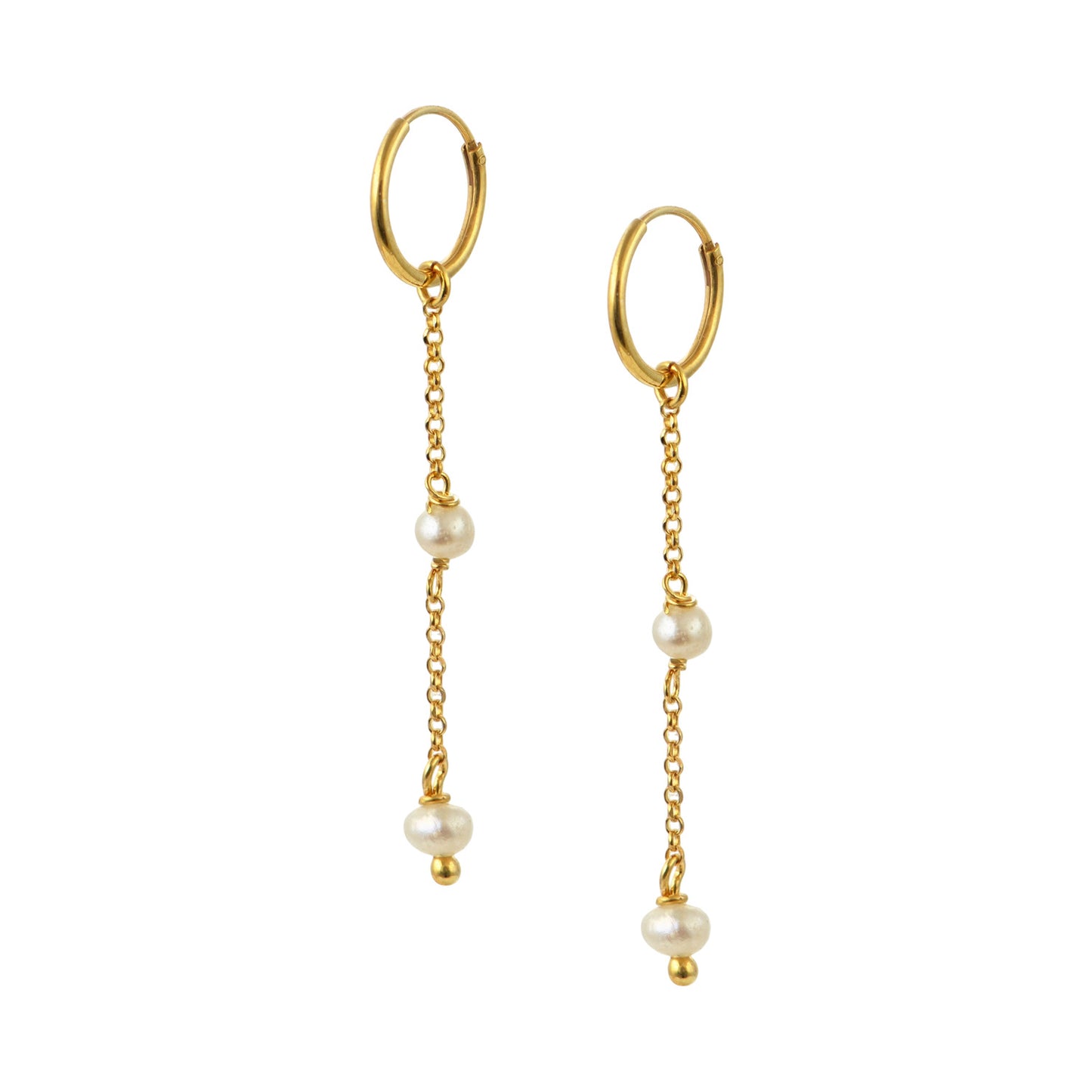 Pearl Drop Hoops