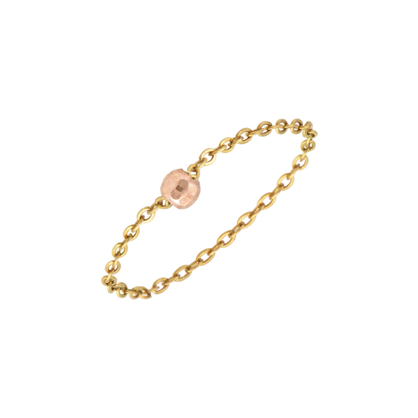 Chain Ring with Rose Gold Silver Disc
