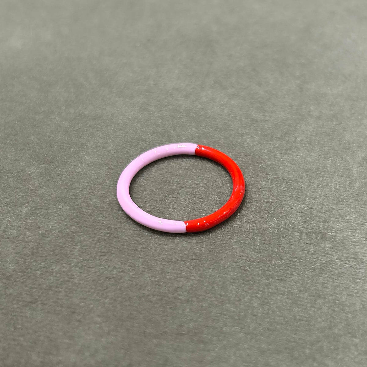 Red & Pink Enamel Band Ring