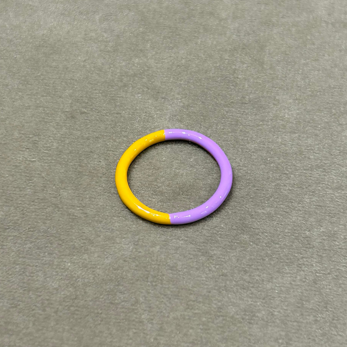 Lilac & Golden Mustard Enamel Band Ring