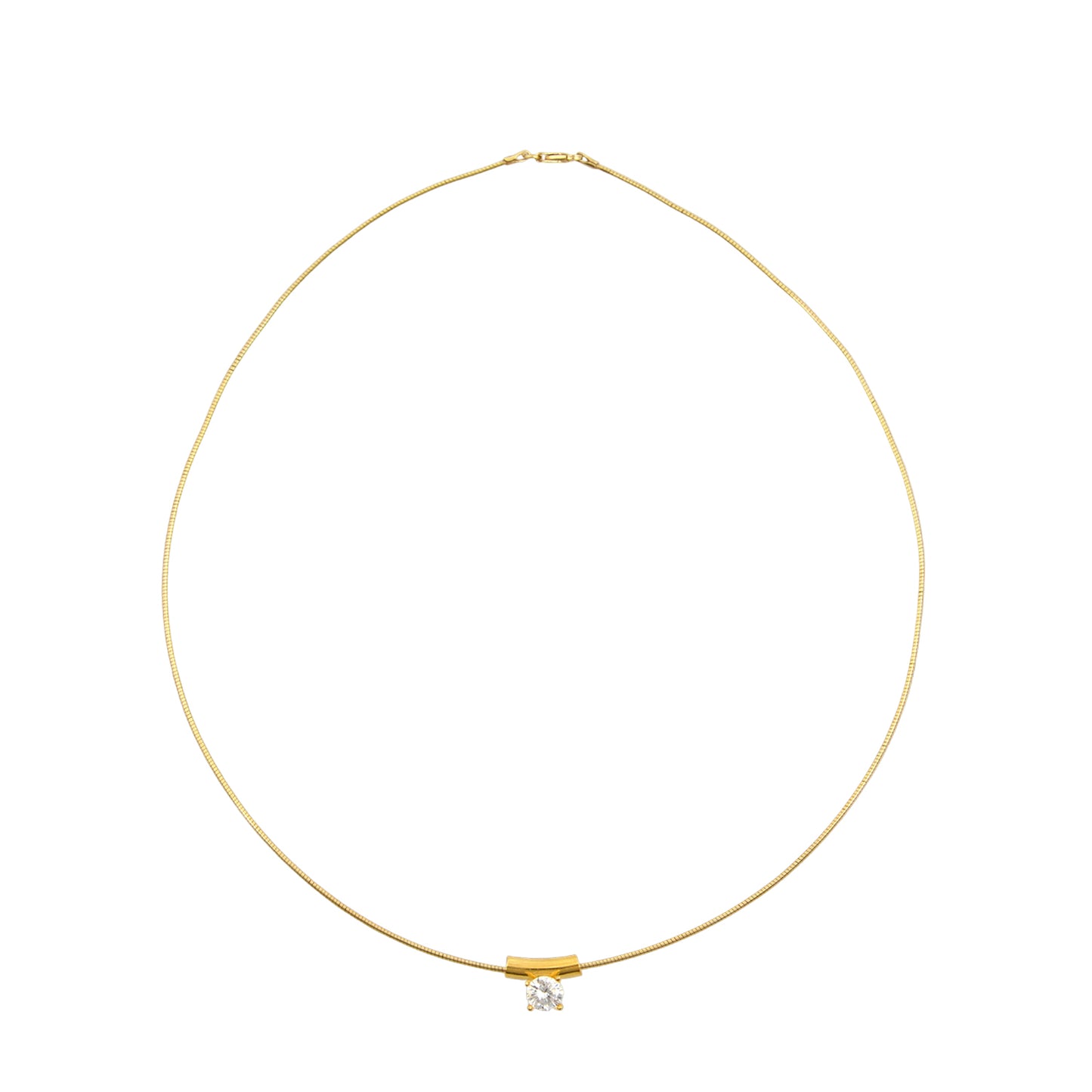 Omega Necklace with Central Stone