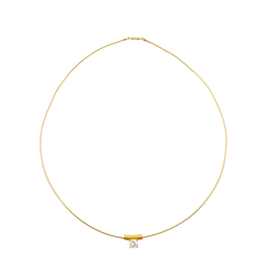 Omega Necklace with Central Stone