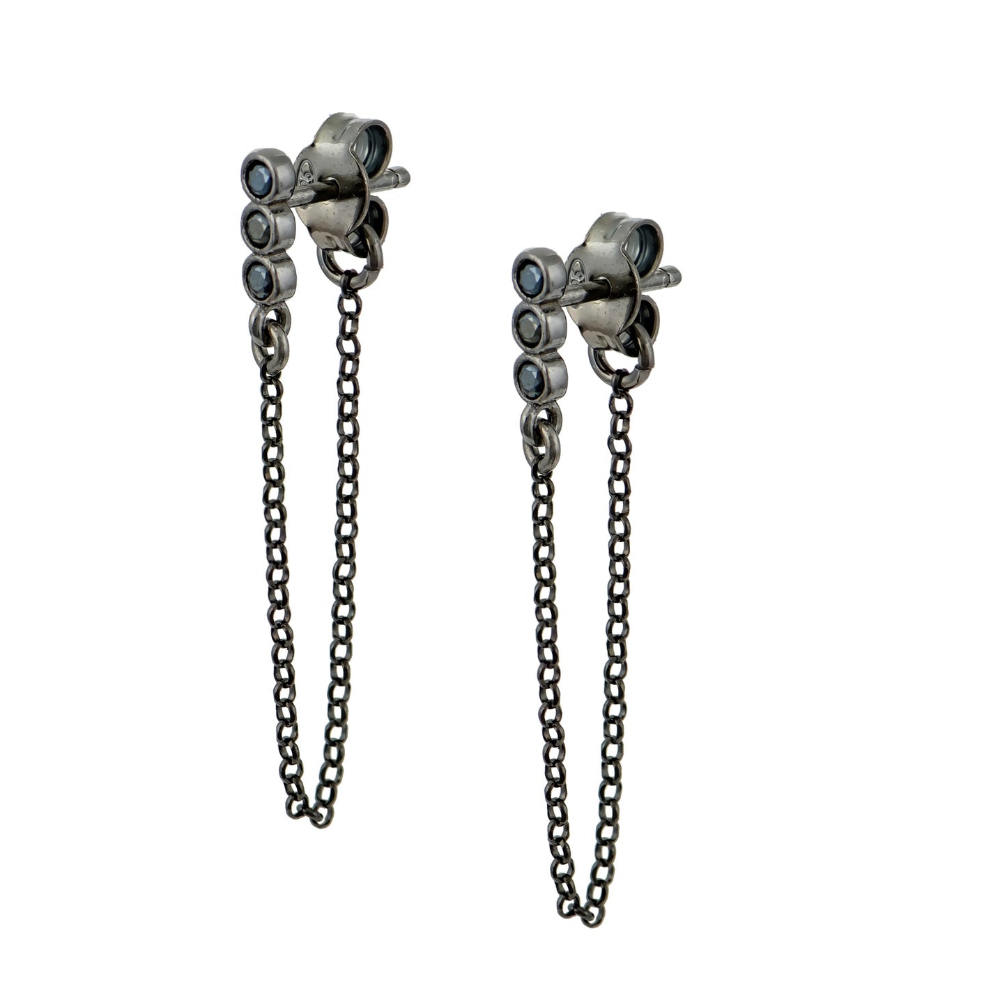 Black Stones Chain Σκουλαρίκια