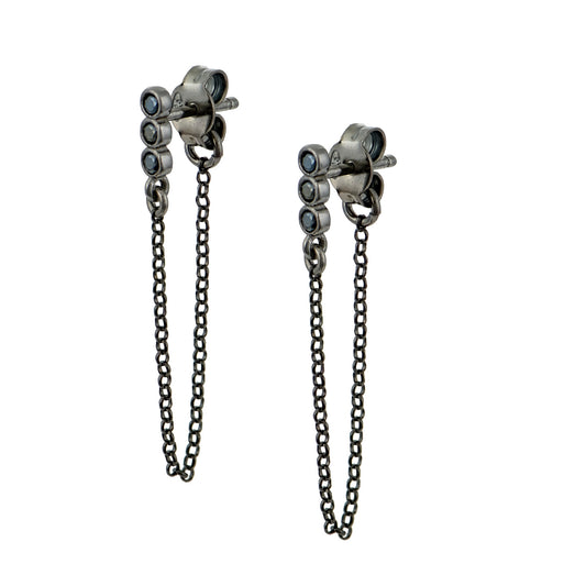 Black Stones Chain Σκουλαρίκια