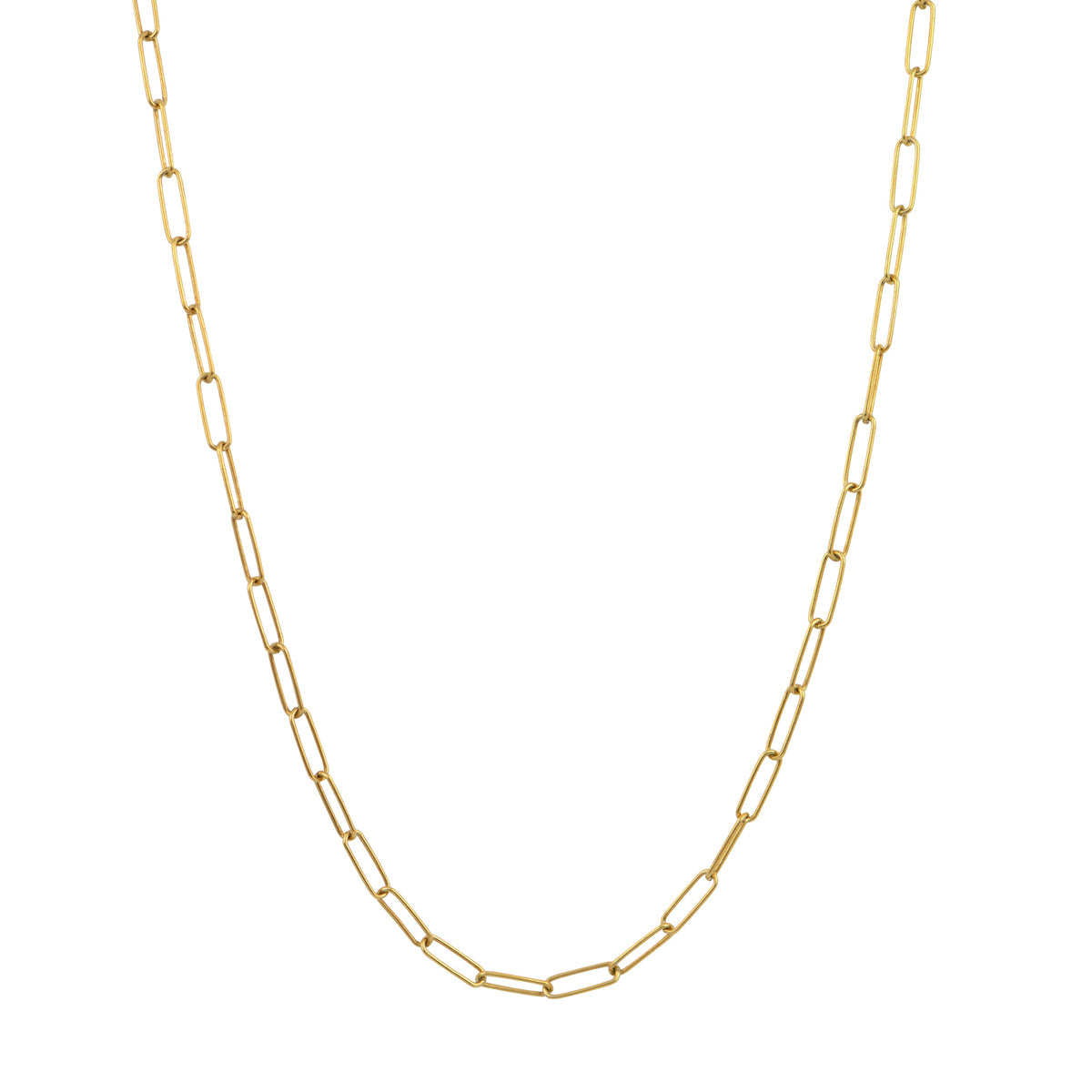 Ozieri gold-plated silver paperclip chain necklace, product photo