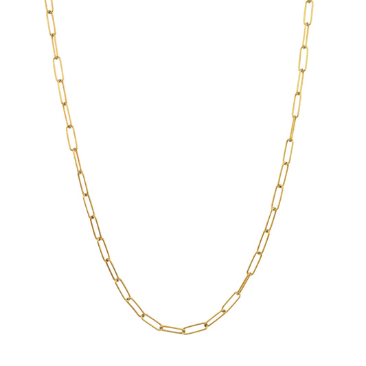 Ozieri gold-plated silver paperclip chain necklace, product photo