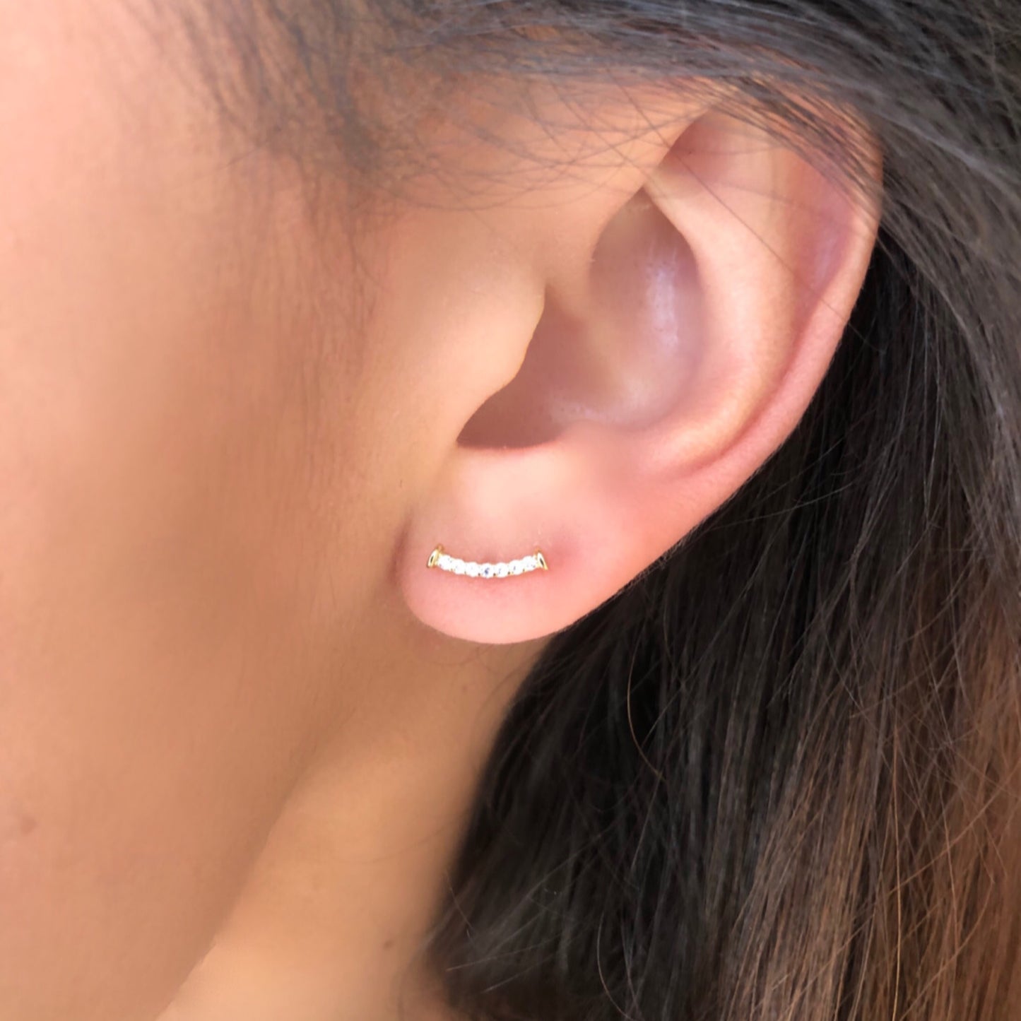 9K Pavé Curve Studs