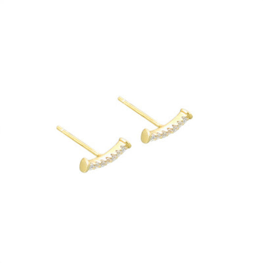 9K Pavé Curve Studs